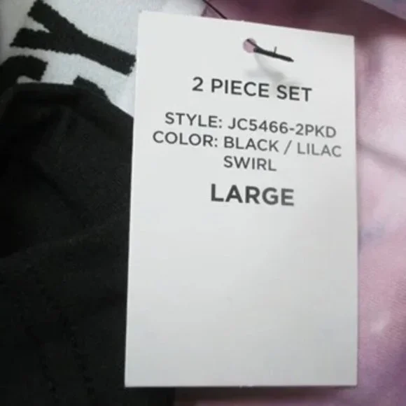 Juicy Couture Womens 2 pack sz LargeNEWPajama Shorts Black w/silver&pastel swirl - Picture 3 of 4